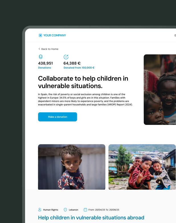 A solidarity portal page